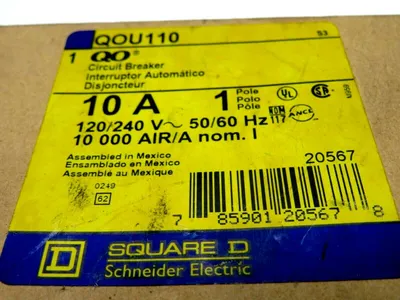 NEW SQUARE D QOU110 10A 1 POLE 120/240V 50/60HZ