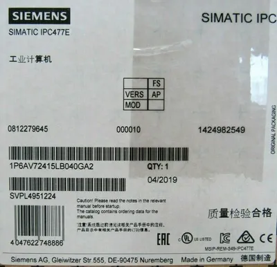NEW SIEMENS 6AV72415LB040GA2 TOUCH SCREEN 22" SIMATIC IPC477E C255-004-67241542