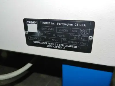 USED 2002 TRUMPF HL4006D