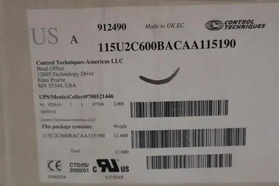 NEW CONTROL TECHNIQUES Emerson Servo Motor 115U2C600BACAA115190 STOCK 2551-C