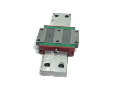 USED HIWIN LINEAR GUIDEWAY BLOCK AND RAIL, 1-BLOCK, 150MM RAIL