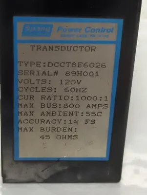 Used SPANG DCCT8E6026 Miscellaneous Equipment (Electrical & Power) Ohio US | Surplus Asset Holdings #1460430