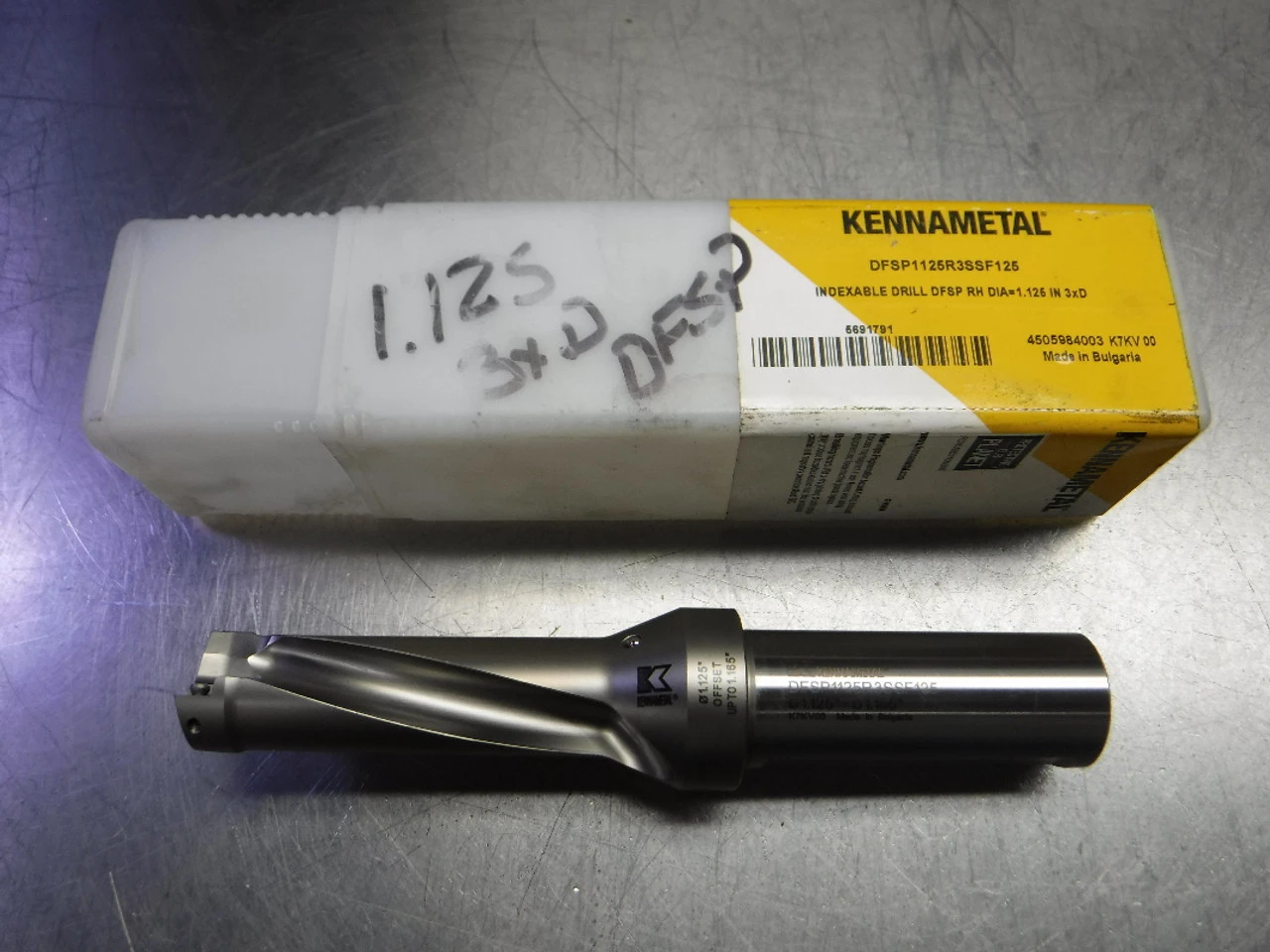 Kennametal 1.1250" 2 Flute Coolant Thru Drill DFSP1125R3SSF125 (LOC1150B)