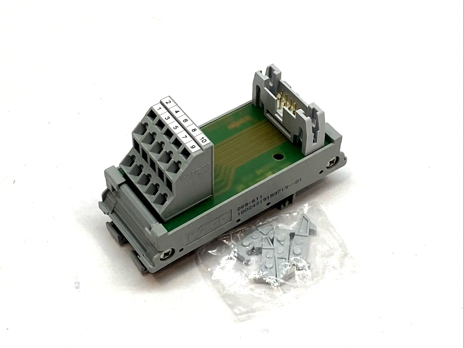 USED WAGO INTERFACE MODULE 10-POLE DIN 41651 TRIPLE-DECK PCB TERMINAL