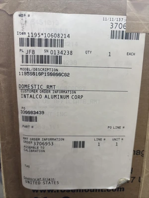 NEW Rosemount 1195s010p1s0800cg2