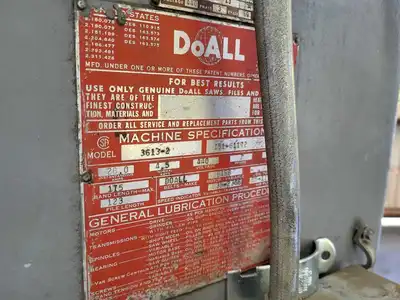 Used 1960 DOALL 3613-2 Vertical Band Saws British Columbia CA | Lenmark #237520