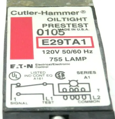 NEW CULTLER HAMMER E29TA1 INDICATING LIGHT 120V 50/60 HZ SERIES A1