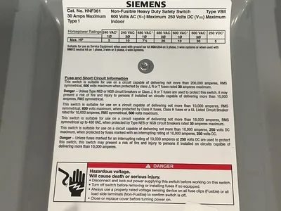 New | in-Stock SIEMENS HNF361 Circuit Breakers Ohio US | HGR 24 #1277781