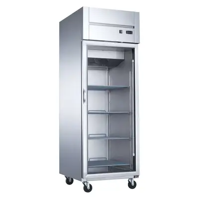 New | in-Stock Dukers New Dukers D28AR-GS1 Top Mount Single Glass Door Commercial Reach-in Refrigerator Refrigerators Illinois US | Falcon Restaurant Supply #1376408
