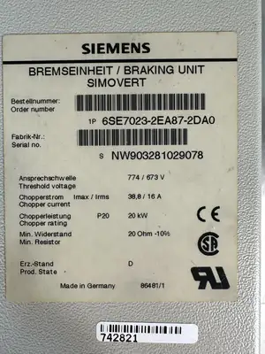 Siemens 6SE7023-2EA87-2DA0 6SE7 023-2EA87-2DA0 (8.5.3)
