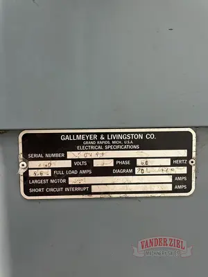 Gallmeyer & Livingston 6” x 18” Hand Feed Surface Grinder, Model #20