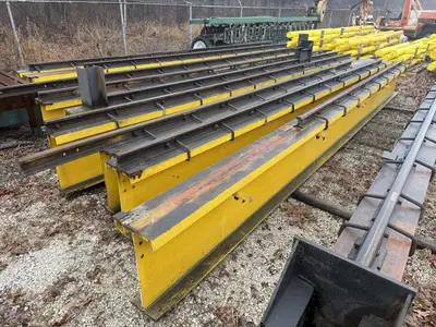 150’ LONG X 15 TON CRANE RUNWAY SYSTEM, INCLUDES I-BEAM RUNWAY & UPRIGHTS: YOBRO #24732
