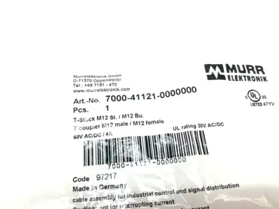 7000-41121-0000000 | Murrelektronik  T-Coupler M12 Male to Female 5-Pin - New