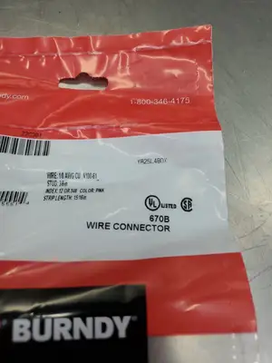 Burndy 670B Wire Connector, (10 AWG CU) ⅜IN STUD. 4E-35