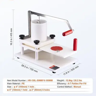 4.3" Commercial Burger Patty Maker Hamburger Meat Press Forming Machine
