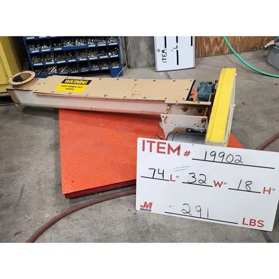 Used U-trough Screw Auger Feeder 6" Dia x 4' Long