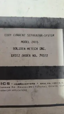 Eriez Aluminum Can Eddy Current