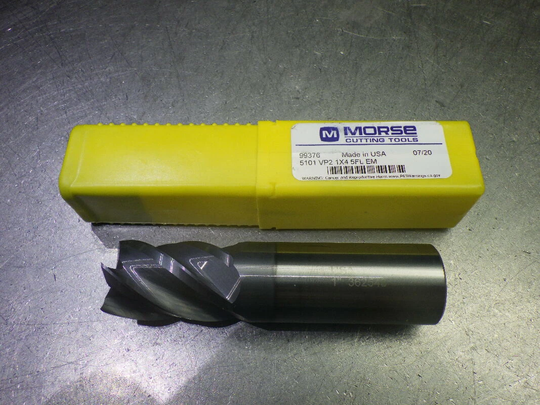 Morse 1" 5 Flute Carbide SQ Endmill 1" Shank 99376 / 5101 VP2 1x4 5FL EM (LOC508A)