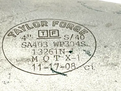 New | in-Stock Taylor Forge 4" TF S/40 SA403 WP304S Misc Industrial Equipment Michigan US | Maverick Industrial Sales #1396800