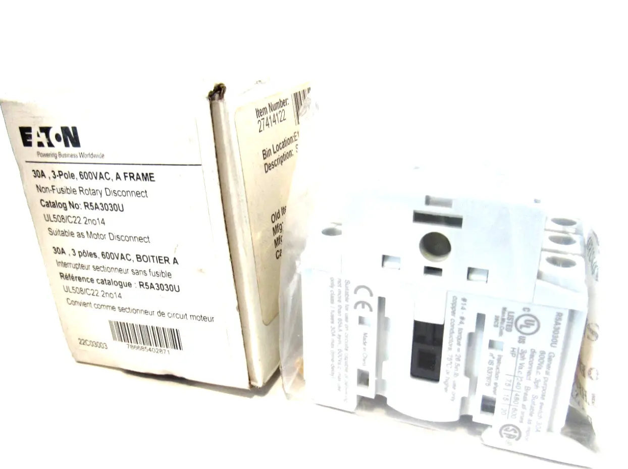 NEW EATON R5A3030U ROTARY DISCONNECT SWITCH