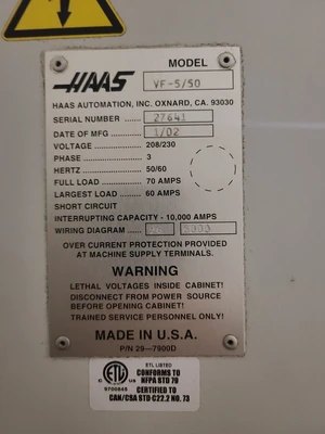 USED HAAS VF-5