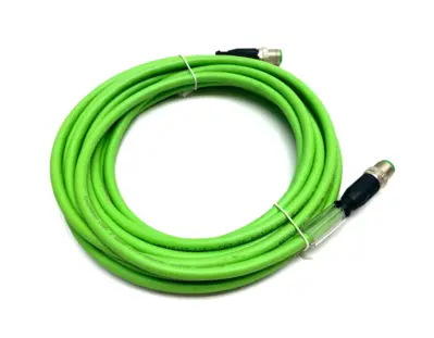 USED BECKHOFF DOUBLE ENDED ETHERCAT CABLE M12/M12 4-PIN