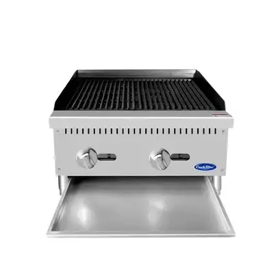 New | in-Stock Atosa New Atosa ATCB-24 HD 24" Countertop Gas Char-rock Broiler with Total 70,000 BTU Broilers Illinois US | Falcon Restaurant Supply #1375287