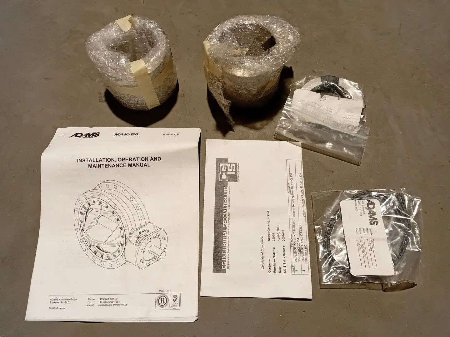 Adams Service Bearing Kit MAK-B6 14" CL300