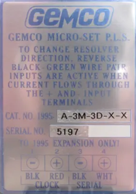 NEW GEMCO 1995-A-3M-3D-X-X MICRO-SET PLS 1995A3M3DXX
