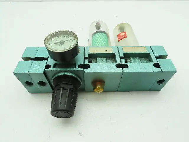Numatics R30R-04 Pneumatic Regulator Inline Filter Valve Block 125 PSI 3/8" NPT