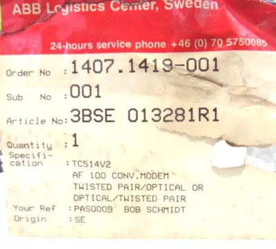 NEW ABB 3BSE013281R1 REPEATER MODULE