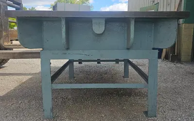USED CAST IRON 8' X 4' LAYOUT TABLE