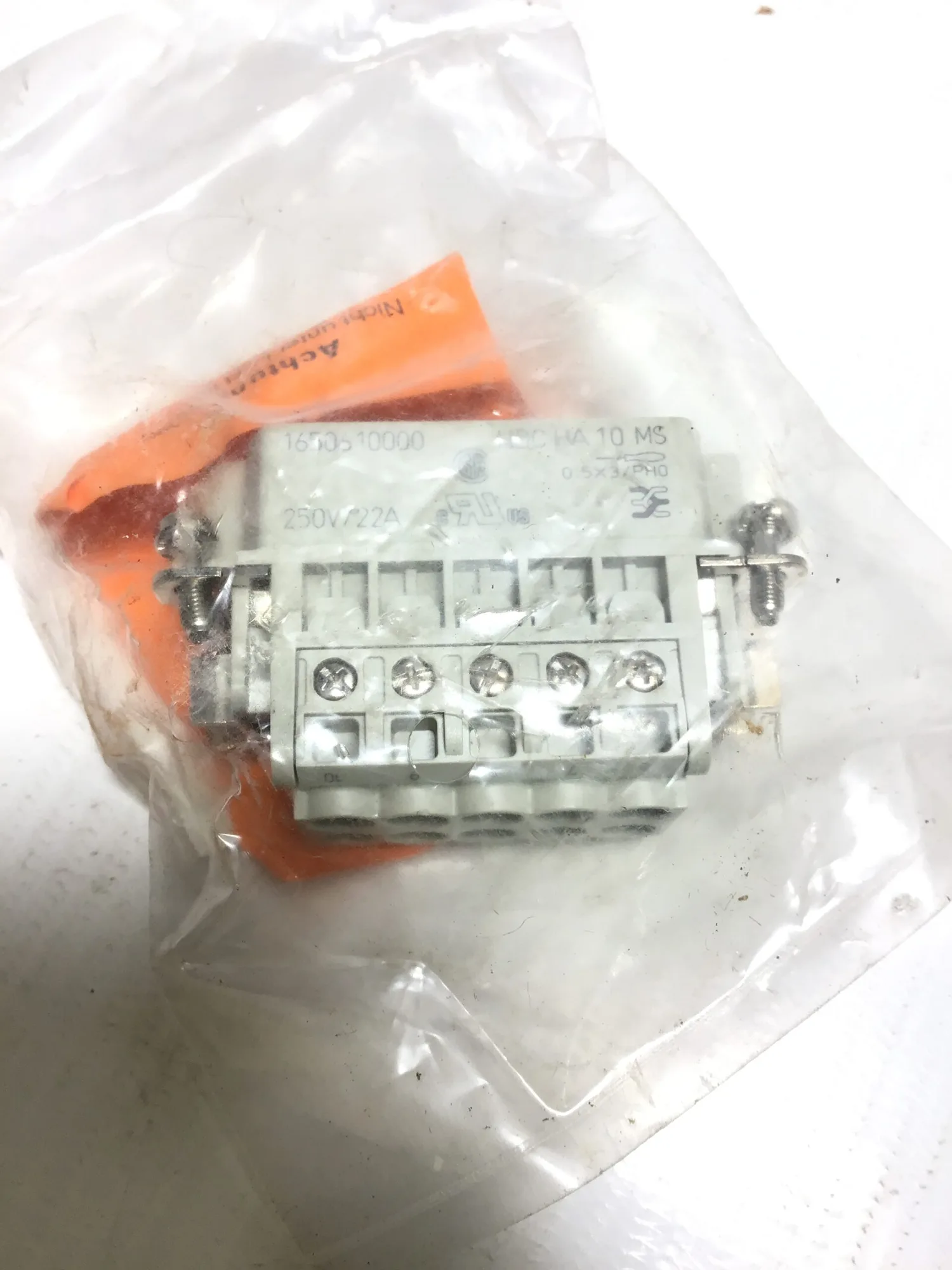 Weldmuller 1650610000 Male Pin Insert HDC HA 10 MS Terminal Blocks 600V 20A