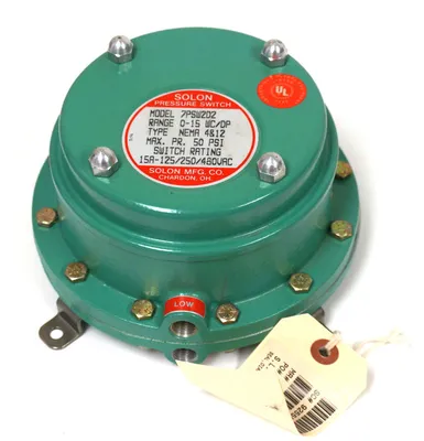 NEW SOLON 7PSW2D2 PRESSURE SWITCH 0-15 WC/DP