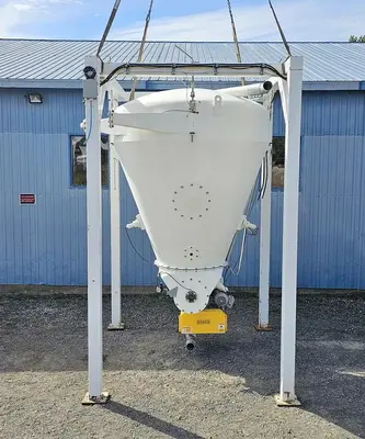 🔴 Heading to Auction May 27 - Used 2250 Gallon (300 Cu.Ft.) Tank (Hopper) with Blender & Rotary Valve, Carbon Steel