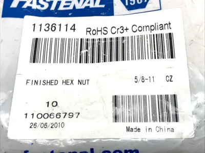 New | in-Stock Fastenal Finished Hex Nut 5/8-11 LOT OF 20 Nuts & Screws Michigan US | Maverick Industrial Sales #1487514