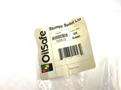 NEW OILSAFE WIDE STUMPY SPOUT LID, DARK GREEN