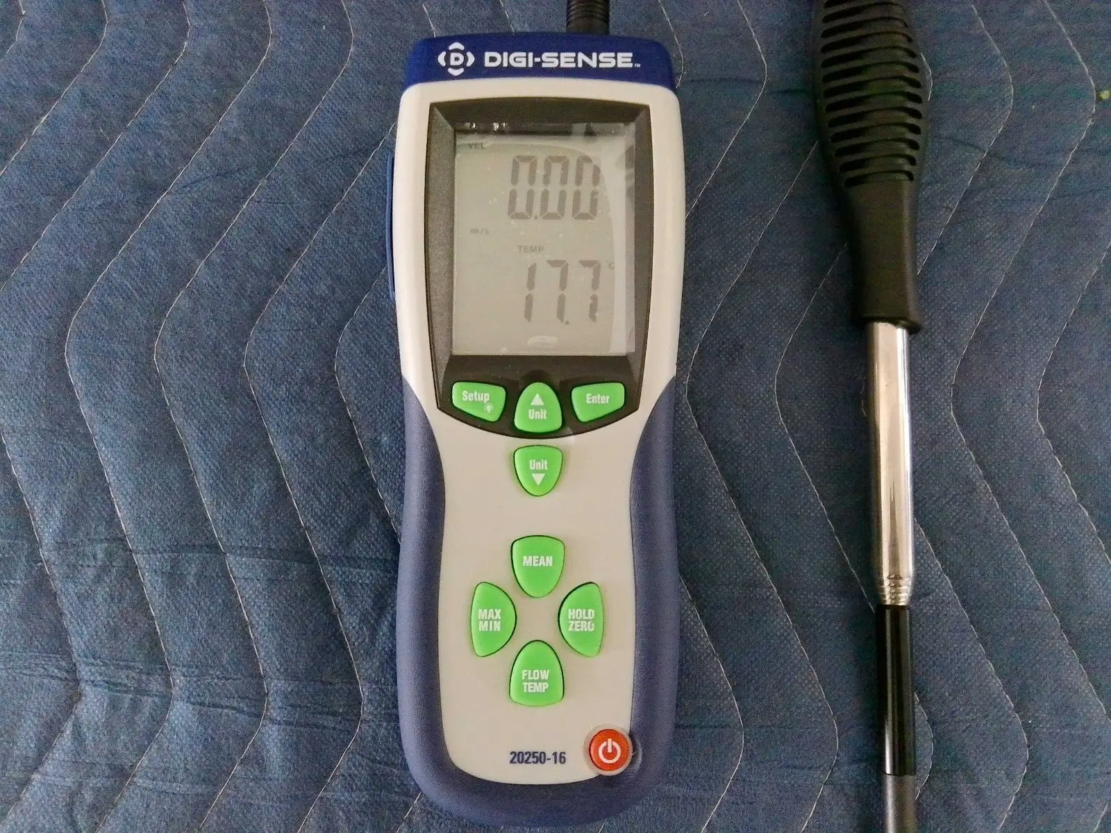 Digi‑Sense 20250‑16 Hot‑Wire Thermoanemometer w/ Antenna Probe & Case