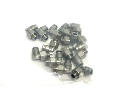 USED SMC METAL MALE ELBOW SWIVEL FITTING 6MM OD TUBE