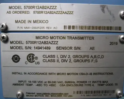 NEW Micro Motion 5700 R12 AB2AZZZ AAZZZ