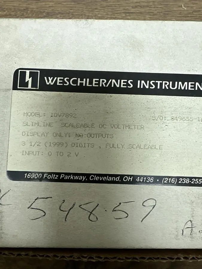 USED WESCHLER/NES INSTRUMENTS IDV7892