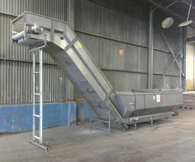 SPC9172  Elevator bottle feed hopper elevator Stainless Steel, 120" discharge height