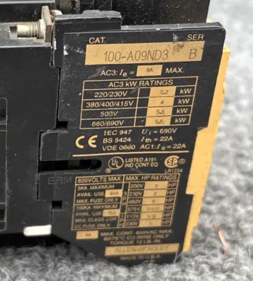Used Allen-Bradley 100-A09N03 PLC Contactors California US | Davliegogo LLC #1708436