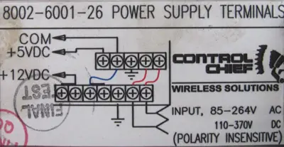 USED CONTROL CHIEF 8002-6001-26 POWER SUPPLY 8002600126