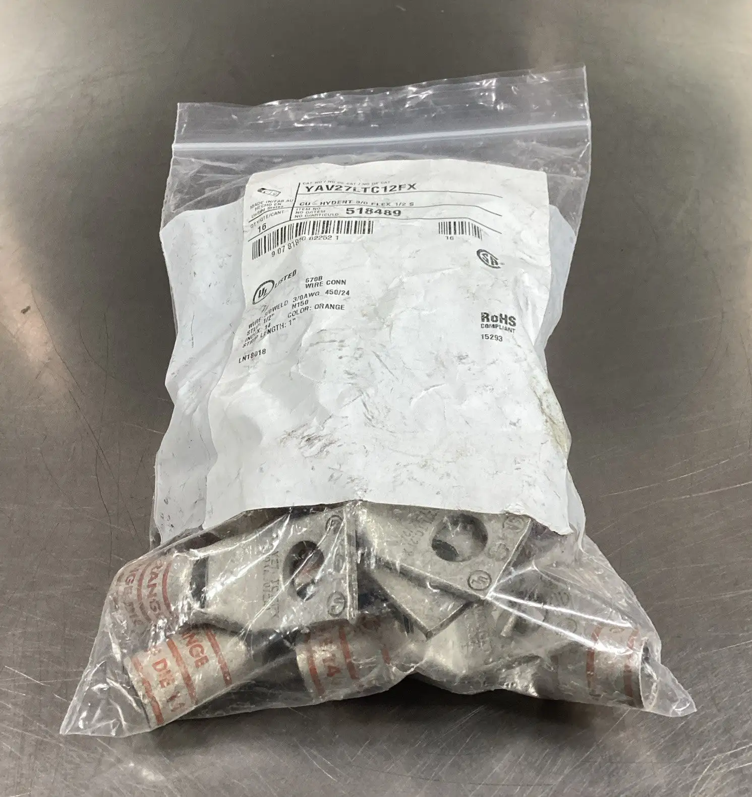 BURNDY YAV27L-TC12FX 3/0AWG YAV27LTC12FX 4D-47