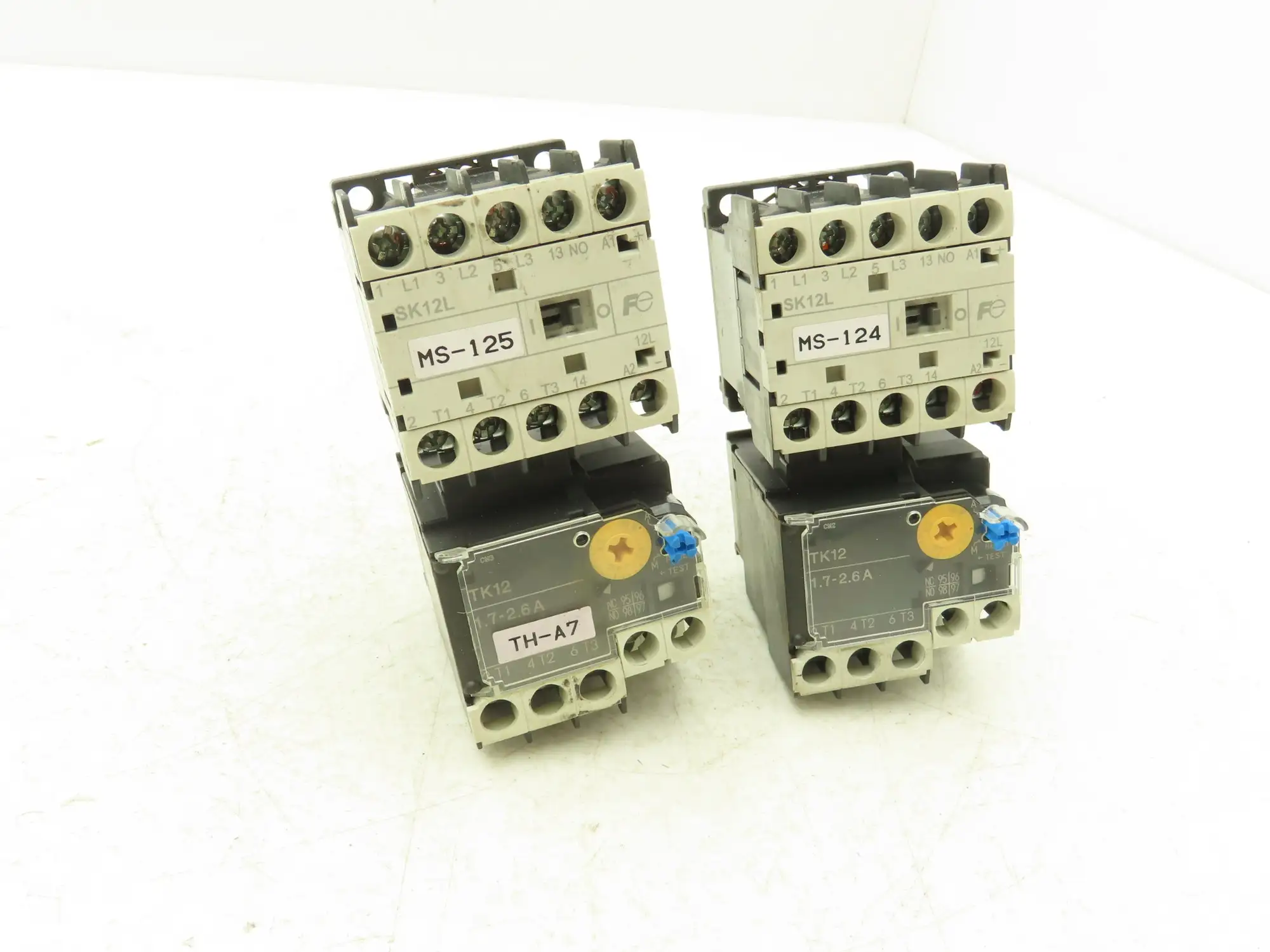 Fuji SK12L Motor Starter Contactor 5.5kW 600V & Overload 1.7-2.6A Lot of 2