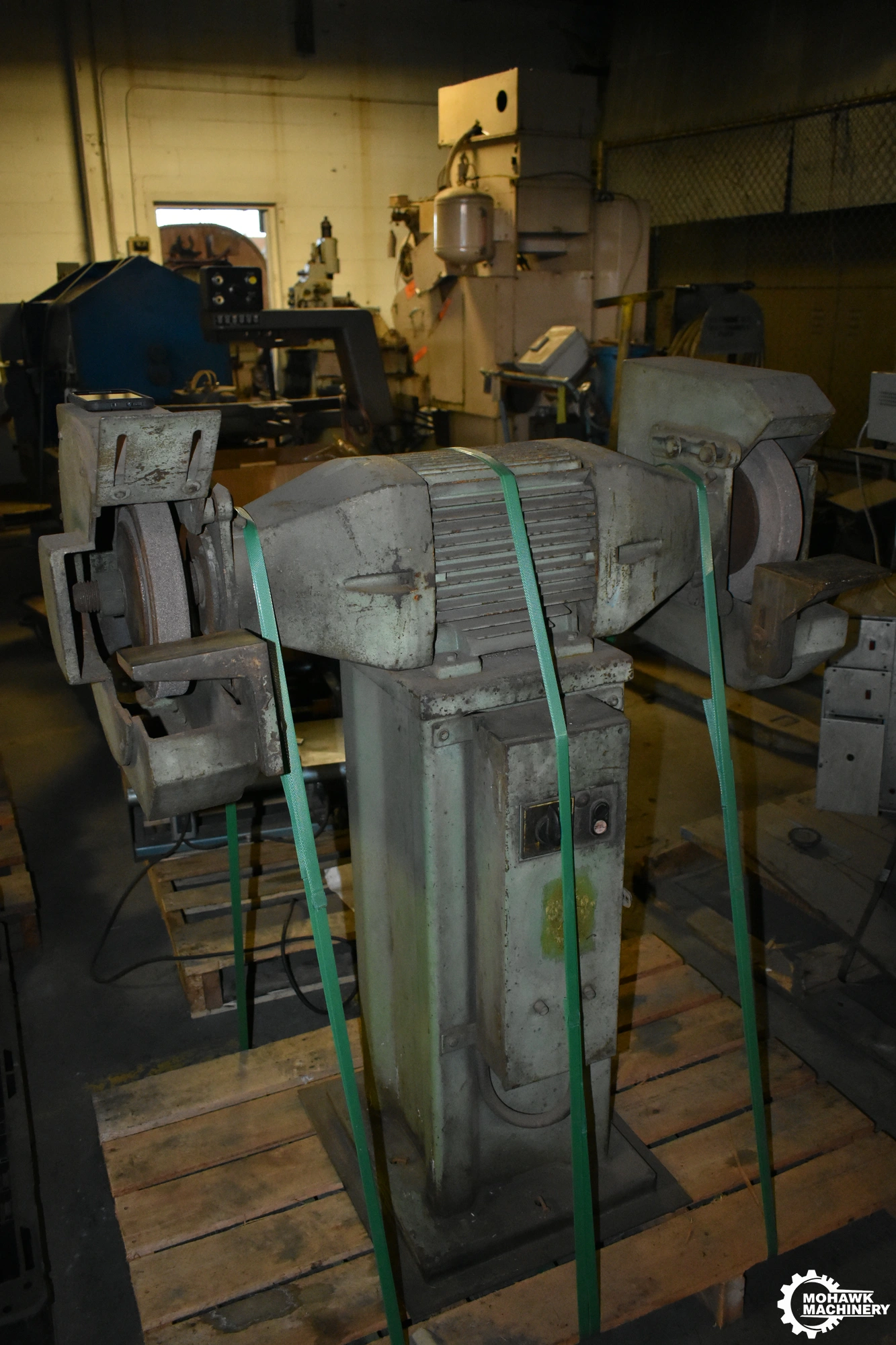 12” REBEL “EC5” DOUBLE-END PEDESTAL TOOL GRINDER w/(5) HP - TILT TABLES