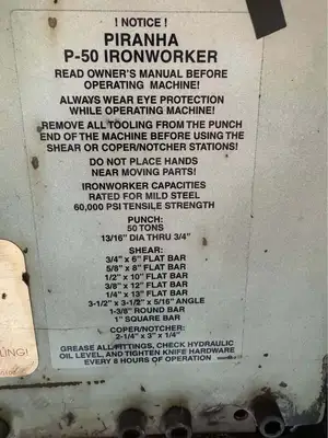 PIRANHA P-50 Ironworker-Mechanical | Asset Exchange Corporation (5)