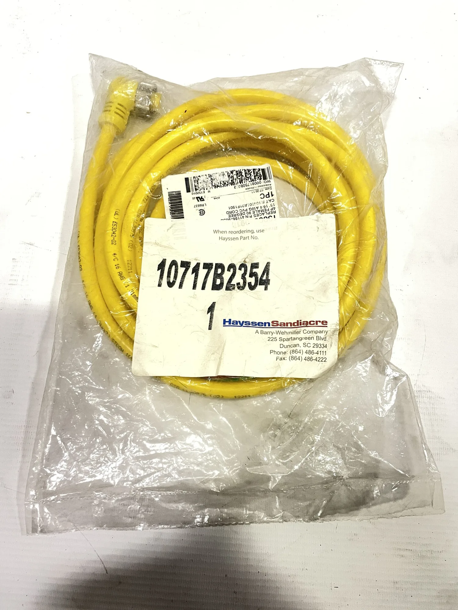 Brad Connectivity 1300060910 4-Pin Female 90 Degree 15′ Cordset -NIB