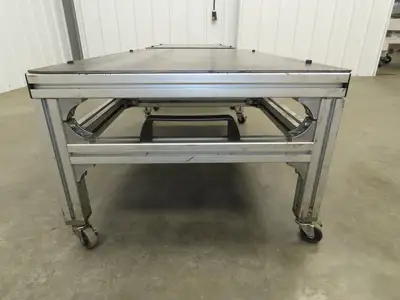 3/16" Steel Top Aluminum Table Work Cart 80/20 Extrusion T Slot 39x23" Lot of 2